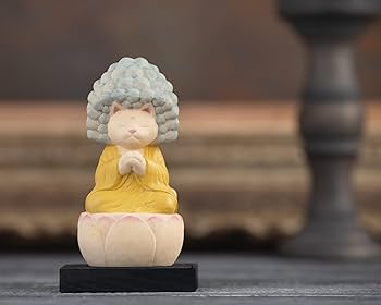 Amazon｜猫buddha 五劫思惟阿弥陀 仏屋さかい原型監修＿木彫り